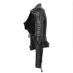 Chaqueta de Motociclista de Cuero con Tachuelas, Diseño Moderno, Informal, para Mujer, Invierno, Estampada, Transpirable, Recién Llegada - Product Image 2