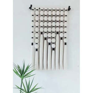 COLMENA Bohemian Macrame <b>Wall</b> Hanging Minimalist Tassel Pattern <b>Framed</b> Perfect Texture Blend for Restaurant Decor - Product Image 1
