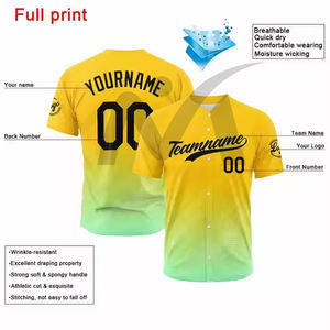 Maillot de baseball haute performance pour hommes Logo personnalisé respirant à séchage rapide chemise de sport d'équipe grande taille imprimé vente en gros - Product Image 4