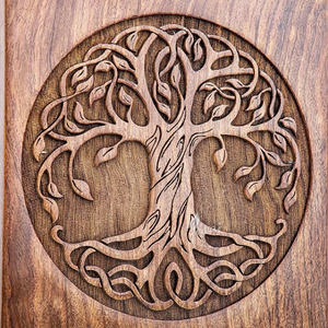 Urna hecha a mano de palisandro para cenizas humanas-Urnas de madera de árbol de la Vida para Adultos hechas a mano-Urna de cremación funeraria celta para perros - Product Image 5