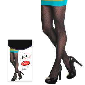 Collant Sottili Lunghi da Ragazza con Motivo Geometrico a Diamante, Trasparenti e Opachi con Dettagli in Strass # 9415-42 Nylon - Product Image 1