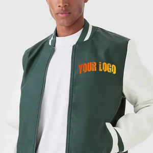 แจ็กเก็ตเบสบอลสำหรับผู้ชายแจ็คเก็ตเบสบอลผ้าขน100% ปักลายสไตล์วินเทจใช้ได้ทั้งชายและหญิง - Product Image 5