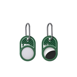 Porte-clés en silicone compatible avec AirTag Netzy 05, vert, avec mousqueton promotionnel - Product Image 2