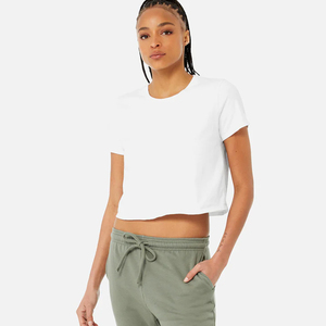 Tops cortos de verano para mujer, camiseta de manga corta con cuello redondo, Camisetas básicas, camisetas finas de lona BC Bella, camisetas a precio al por mayor - Product Image 2