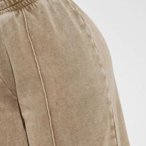 Strass personnalisé lavé à l'acide en détresse évasé couches pantalons de survêtement coton lâche délavé Jogging pantalons de survêtement, pantalons pour hommes - Product Image 5