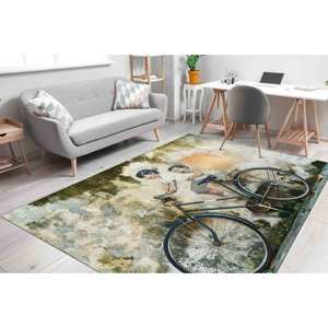 Tapis Graffiti Enfants à Vélo : Art Moderne, Convient aux Animaux, Tapis Imprimé, Tapis Fin Non Tissé - Product Image 2