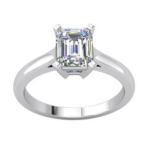 แหวนหรูหราดีไซน์คลาสสิกสีทอง9K ของผู้หญิงพร้อม1.01Cts ชัดเจนเทียบกับเพชรที่ปลูกในแล็บเครื่องประดับทรงกลมตัดอย่างปราณีต - Product Image 1