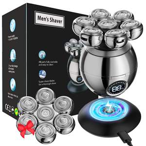 Rasoir électrique pour hommes et femmes, 2 têtes de rasage rotatives, rasoir pour crâne chauve, étanche IPX7, utilisation humide/sèche avec base de charge sans fil - Product Image 4