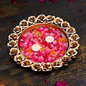 Fine Quality New Design Diwali Urli <b>Bowl</b> Handmade <b>Metal</b> Urli With Diya Set Urli <b>Bowl</b> Set Diwali Gift Home Decor for Diwali 2024 - Product Image 6