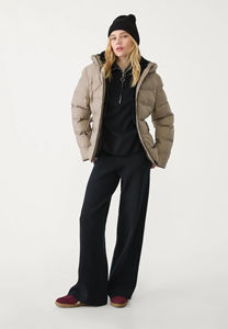 Nouveau meilleur prix de gros, veste matelassée à capuche pour femme, de haute qualité, chaude pour l'hiver, logo uni, toile, rembourrage en coton, imperméable - Product Image 2