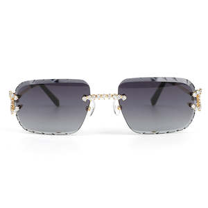 Fabricant de lunettes de soleil carrées sans monture de qualité supérieure, personnalisées, 3,2 carats, diamant naturel VS, taille diamant, protection UV400, unisexe - Product Image 1