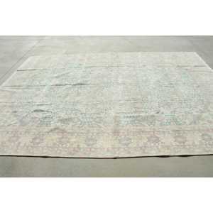 Alfombra Vintage de 8,1x11,4 pies, Alfombra Turca Azul con Diseño Floral de Lana - Product Image 2