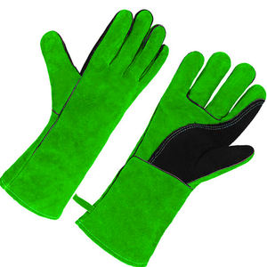 Heavy Duty XL Guantes de soldadura de seguridad industrial Reforzado de cuero dividido de vaca Lucha contra incendios Característica anticorte Trabajadores Algodón Aramida - Product Image 1
