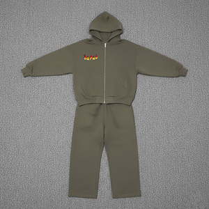 Conjunto Deportivo Unisex de Felpa 100% Algodón, Estilo Vintage con Lavado Ácido, Sudadera con Capucha y Cordón Ajustable, Pantalones Deportivos, Estampado Hip Hop, para Invierno, Venta al Por Mayor - Product Image 4