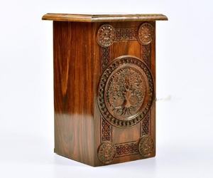 Urna hecha a mano de palisandro para cenizas humanas, caja de madera de árbol de la vida, urna de cremación personalizada para hechos a mano - Product Image 3