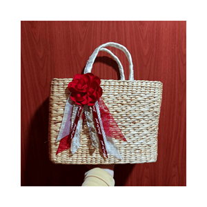 Sac en jacinthe d'eau de qualité supérieure du Vietnam tissage en mélange d'herbiers avec fermeture magnétique et poche intérieure pour le style et le shopping - Product Image 6