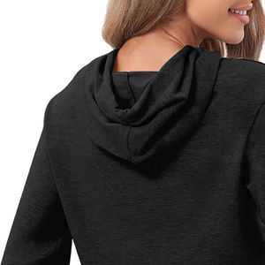 Ropa al aire libre de manga larga de invierno cálido mujeres Crop Top Sudadera con capucha de bajo precio Material de la marca respetuoso con el medio ambiente mujeres Crop Top Sudadera con capucha - Product Image 4