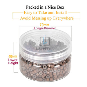 Cuentas de extensión de cabello de alta calidad Cuentas de microlink marrones con silicona, anillos de silicona de 3mm para extensiones de cabello - Product Image 4