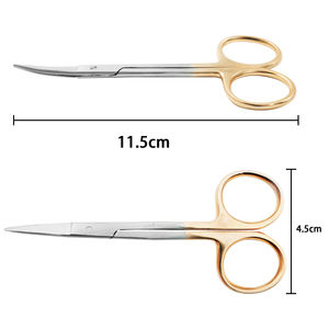 HASIBI NAQIBI SURGICAL CO Ensemble d'instruments en acier inoxydable Ciseaux 11,5 cm Courbés Droits Chirurgicaux Dentaires Suture Dissection - Product Image 1
