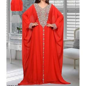 Abaya musulmane vêtements islamiques femmes perles à la main broderie Dubai kaftan abaya turque travail à la main - Product Image 2
