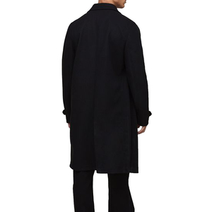 Manteau long à double boutonnage noir pour homme Classique Hiver Respirant Manteau en laine mélangée écologique - Product Image 6