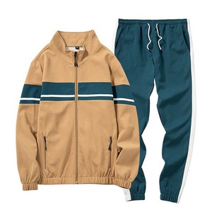 Conjunto de dos piezas para correr en el gimnasio para hombre, conjunto de dos piezas con patrón sólido, pantalones elásticos de talla grande, chándal de invierno, 100% algodón, secado rápido, transpirable, nuevo - Product Image 1