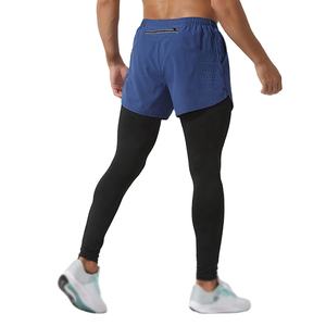 OEM Vente en gros 2-en-1 Pantalon de survêtement de compression pour entraînement sportif personnalisé taille haute en toile légère 100% coton Vêtements de sport pour hommes - Product Image 3