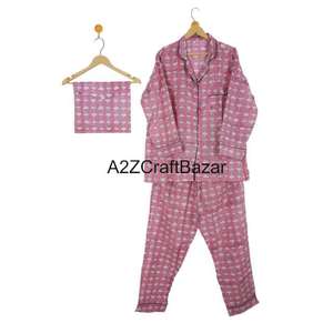Conjunto de Pijama de Algodón 100% Puro para Mujer, Ropa de Dormir Transpirable para Comodidad Durante Todo el Año, Conjunto de Pijama de Verano para Chicas - Product Image 6
