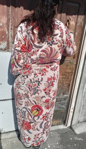 Femmes corail polaire longue coton Kimono Robe motif fleuri doux velours imprimé grande taille Maxi boutonné maison porter sommeil été - Product Image 5