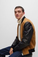 Blouson Bomber Varsity Hiver 100% Cuir Épais Grande Taille Réversible Nouveau Design Matelassé Brodé Techniques Coupe-Vent