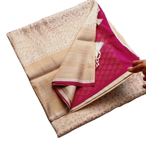 Sari original Minakari Heavy Zari Border y Heavy Weaving Work hecho de seda - Product Image 1