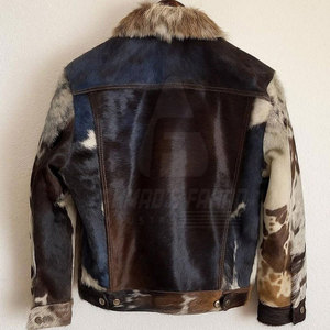 Veste en cuir de vachette pour homme, hiver, cuir souple de qualité supérieure, écologique, respirante, logo personnalisé sur le devant, pour un style décontracté et streetwear - Product Image 4