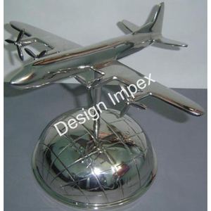 Modèle réduit d'avion avec Globe Présentoir Modèles d'avion en métal nickelé Avion décoratif Prix Offre Spéciale - Product Image 2