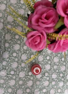 Nappe en coton imprimée à la main : motif floral vert et rayures, décoration bohème, linge de table ethnique pour la maison, au meilleur prix - Product Image 3