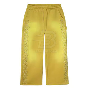 Concevez Votre Propre Logo Rhinestone Pantalon Quick Dry Respirant Rhinestone Trousers Best Selling Mens Pants - Product Image 3