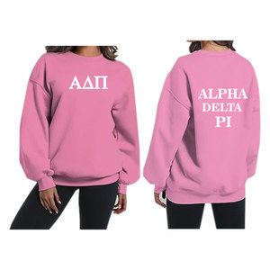 Suéter Personalizado para Mujer, Estilo Holgado, Estampado, Vintage, Hombros Caídos, Manga Larga, Informal, para Fraternidad o Hermandad, Tejido de Invierno - Product Image 2