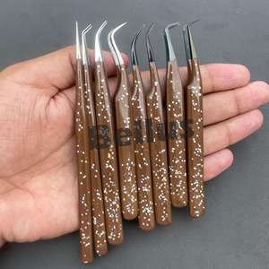 Pince à épiler en acier inoxydable avec logo personnalisé pour extensions de cils Pince à épiler professionnelle de marque privée - Product Image 6