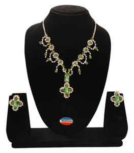 ชุดเครื่องประดับแฟชั่นหรูหรา AD786ต่างหูสร้อยคอคลาสสิกที่มีสไตล์สำหรับปาร์ตี้วันครบรอบงานประเพณี - Product Image 1