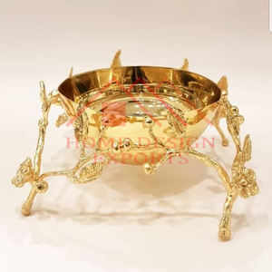 Bol à noix dorées le plus populaire avec supports de feuilles d'arbre pour plateau de Table/ustensiles de cuisine utilisation puce et bol de service à tremper pour la maison/nouveau plateau - Product Image 5