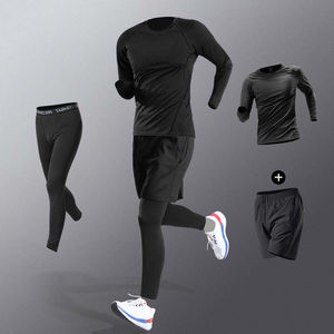 Ensemble de survêtement sportif pour homme, taille plus, hiver, entièrement personnalisable, jogging imprimé, col à capuche, motif uni, respirant - Product Image 2