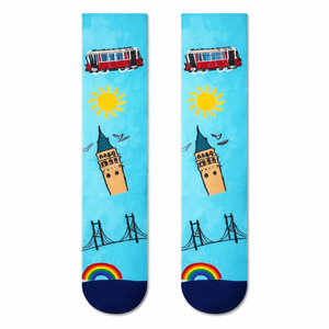 Calcetines de Punto Transpirables para Mujer, Material Premium, Diseño Novedoso, Uso Casual Profesional, Calcetines de Algodón con Patrones Coloridos, Marca Privada - Product Image 1