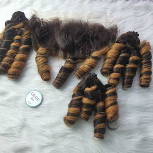 Cheveux humains vierges vietnamiens 100% non-Remy, double trame machine, ondulations profondes lâches, lots de 18 pouces pour femmes noires - Product Image 2