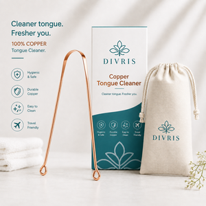 ที่ทำความสะอาดลิ้นรูปตัวยูสองด้าน Divris Copper - ใช้ซ้ำได้ เป็นมิตรกับสิ่งแวดล้อม พกพาสะดวก ออกแบบตามหลักสรีรศาสตร์ อุปกรณ์สุขอนามัยช่องปากสำหรับใช้ในชีวิตประจำวัน - Product Image 2