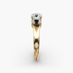 แหวนเพชรสามเม็ดแบบคลาสสิกหรูหราทอง10K แข็งสำหรับงานแต่งงานงานเลี้ยงหมั้นครบรอบของขวัญเครื่องประดับที่ดีสำหรับ - Product Image 3