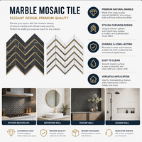 Mosaïque de marbre poli imperméable moderne pour salle de bain, villa, salon, sols et murs