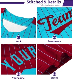 เสื้อเบสบอลแบบซับลิเมชั่นขายดี ผ้าโพลีเอสเตอร์ 100% ระบายอากาศได้ดี แห้งเร็ว พิมพ์ลาย ทรงหลวม ใส่สบาย เสื้อเบสบอลสำหรับนักกีฬา - Product Image 4