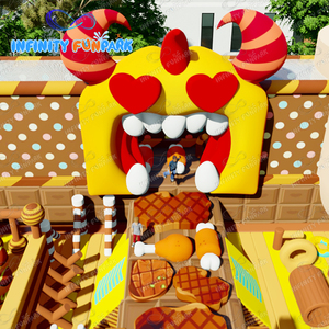 1000msq <span class=keywords><strong>Monster</strong></span> Food City Thème Aire de jeux gonflable extérieure Fun Park Kids N Adults Grand parc gonflable à vendre - Product Image 6