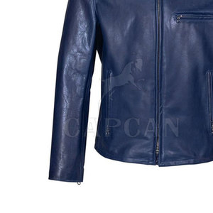 Uniquely Designed Waterproof Zipper Leather <b>Jacket</b> for <b>Men</b> Custom Brand Logo Stand Collar <b>Summer</b> Style Available Multiple - Product Image 3