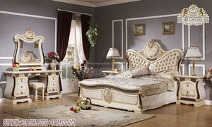 อิมพีเรียลเฟอร์นิเจอร์ห้องนอนแกะสลักโลหะเสร็จสิ้นสูงหัวเตียงหนังประดับพู่ชุดเฟอร์นิเจอร์ห้องนอนโมเดิร์นมือแกะสลักห้องนอน - Product Image 3