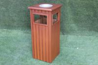 Poubelle rectangulaire verticale haute Europa KNT en fibre de verre marron, intelligente, pour recyclage, simple, élégante, ornement de jardin, bac à déchets